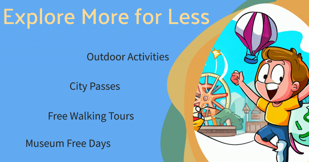 Saving on Attractions and Activities emphasizes using city passes, enjoying free walking tours, taking advantage of museum free days, and engaging in outdoor activities for cost-effective exploration.