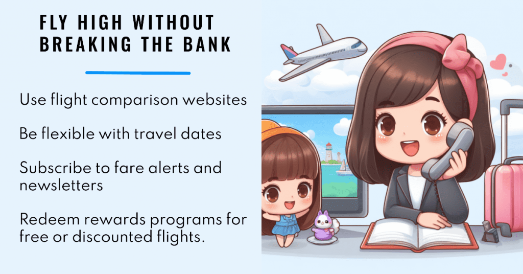 To save on airfare, use flight comparison websites, be flexible with travel dates, subscribe to fare alerts and newsletters, and redeem rewards programs for free or discounted flights. These strategies help secure affordable flights and save money for travel experiences. 