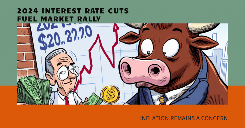 The Federal Reserve's 2024 interest rate cuts have fueled a market rally, but inflation remains a concern, potentially affecting purchasing power and investor confidence.