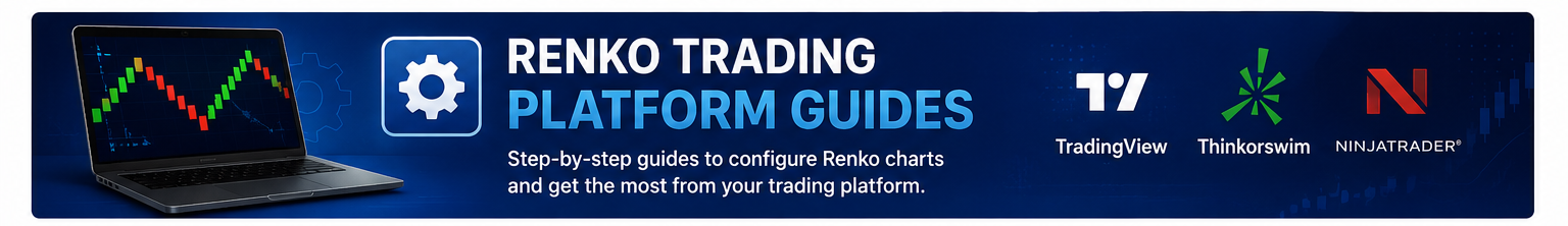 Renko Trading Platform Guides featuring TradingView, Thinkorswim, and NinjaTrader tutorials